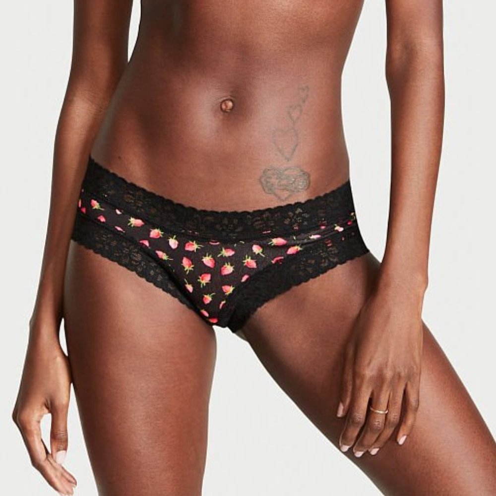 VS Strawberries Lace Waist Cotton Cheeky Panty NWT - Picture 6 of 14